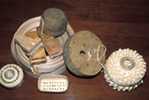 display of weaving materials