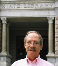 walter butts in front of the state library