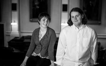 2013 Poetry Out Loud winners, champion Dan Belshaw (right) & Alternate Stephanie Bilodeau (left)