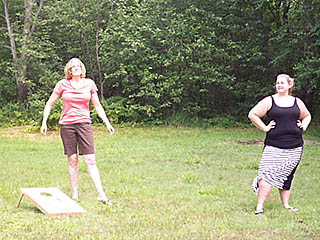 women playing games at the picnic