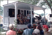 performers on front porch stage