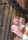 hands playing harp
