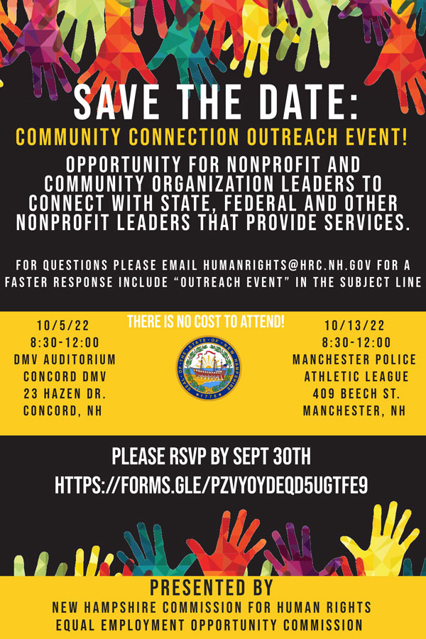 Community coonnection outreach event! Please RSVP by Sept 30th. There is no cost to attend.