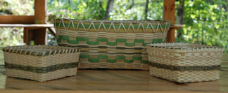 Split ash and sweet grass baskets by Pouliot