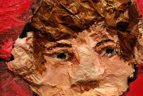 Paper mache student portrait done at Crotched Mountain