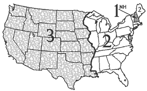 map showing united states UPS zones