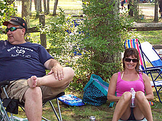 friends visiting at the picnic