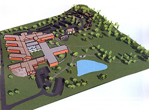 An illustration of the Tilton campus after the Master Plan is built.