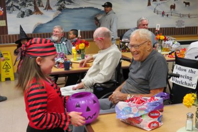 residents at a Halloween party